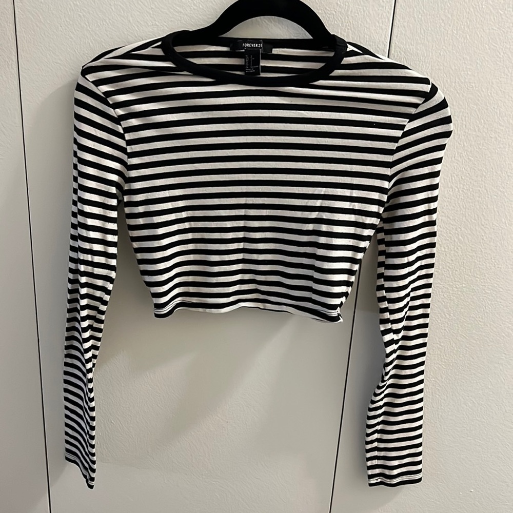 Forever 21 Small Striped Crop Top